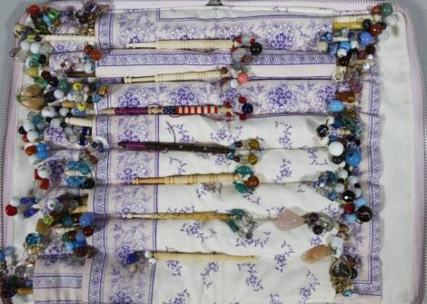 Various lace bobbins