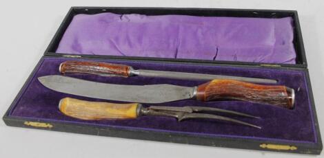 An early 20thC Blyde Sheffield carving set