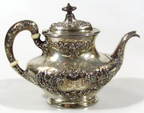 A 20thC sterling silver English teapot