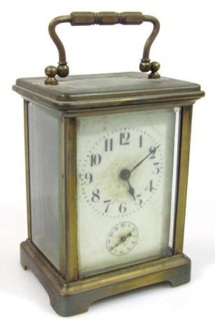 A late 19th/early 20thC brass carriage clock