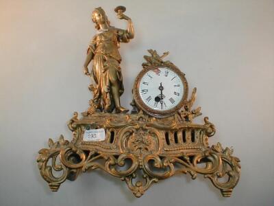 A 19thC French gilt metal figural mantel clock