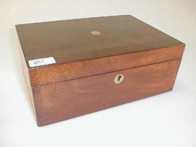 A 19thC mahogany writing box with a fitted interior