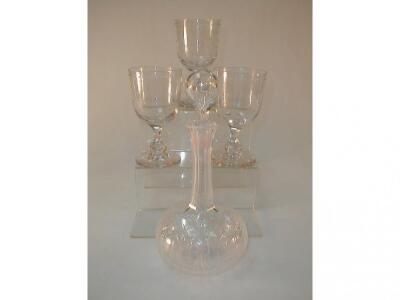 Three 19thC glass goblets