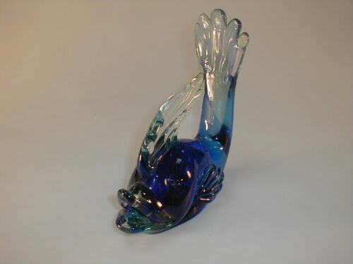 A Murano glass fish bookend