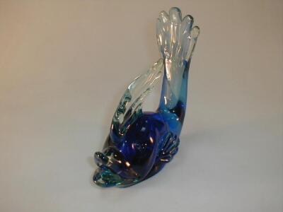 A Murano glass fish bookend