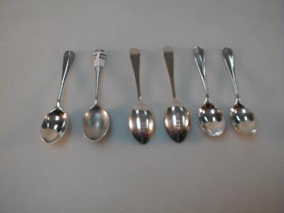 A set of 6 George VI silver miniature coffee spoons