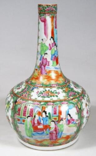A 19thC Cantonese famille vert vase