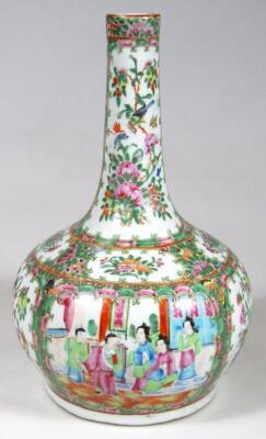 A 19thC Cantonese famille vert vase - 3