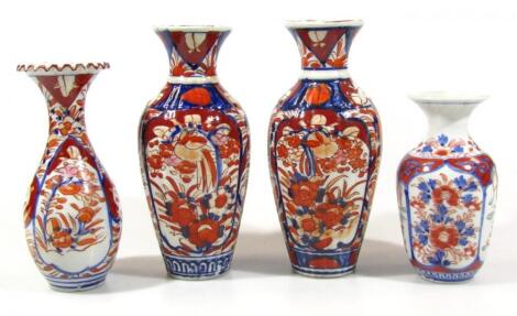 A pair of late Meiji period Japanese Imari vases