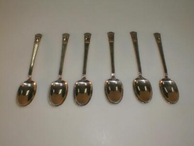 A set of six Tiffany & Co American silver teaspoons marked sterling