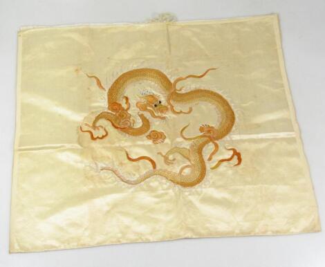 A Chinese late Qing period costume silk panels