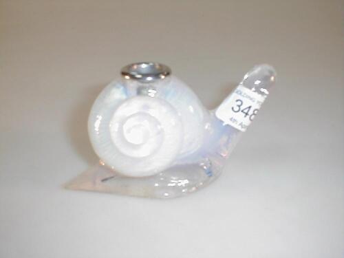 A Sabino opalescent glass escargot pick holder