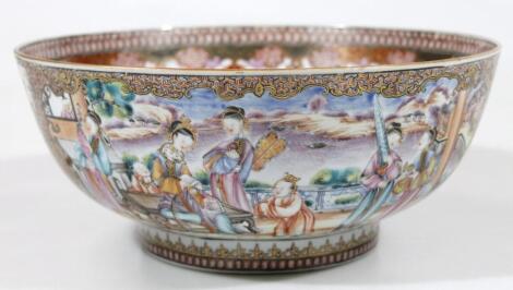 An early 19thC Cantonese punch bowl