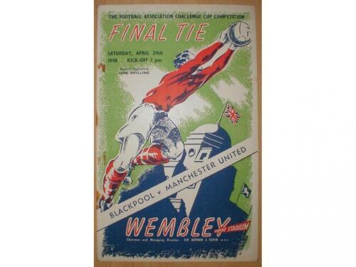 FA Cup Final 1948. Blackpool v Manchester United. Official programme