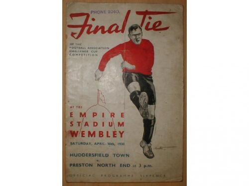 FA Cup Final 1938. Preston North End v Huddersfield. Official