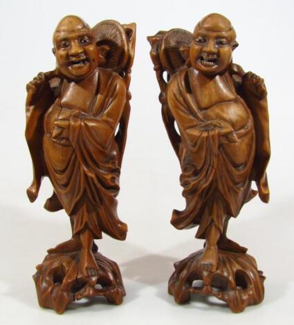 A Chinese late Qing period figure of a standing Hotei