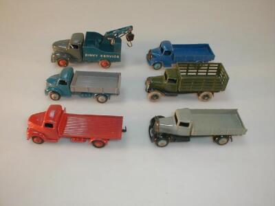 Six Dinky lorries including tow truck