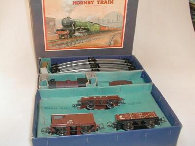 Horny O gauge clockwork No 601 goods train set