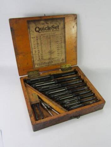 A Cleveland American cased set No 44 Quickset adjustable reamers.