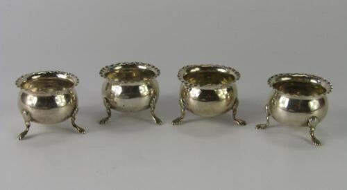 A set of four Edward VII silver salts
