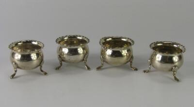 A set of four Edward VII silver salts