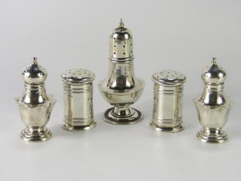A pair of Edward VII silver baluster salts