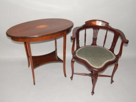 An Edwardian shell inlaid occasional table