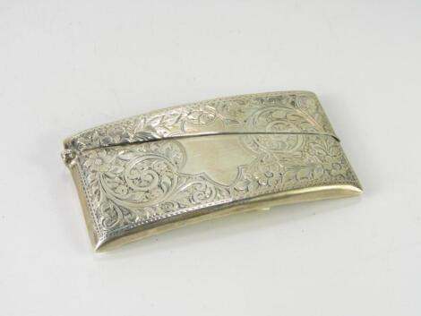 A George V silver curvilinear calling card case