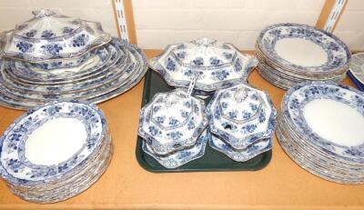 A pottery late 19thC blue and white dinner service - 2