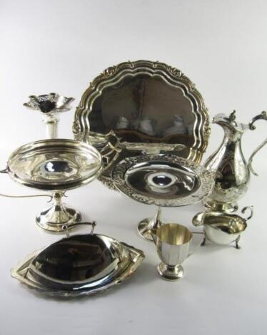 Plated wares to include a Walker & Hall Art Nouveau comport