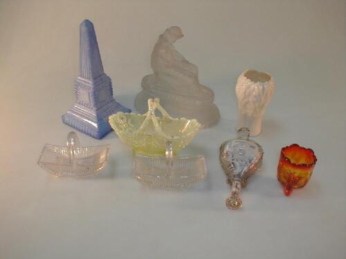 A selection of Victorian pressed glass items