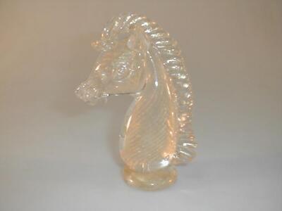 A Murano clear and gilt twist model of a horses head