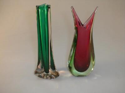 Murano and Whitefriars studio vases