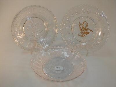 A Victorian Golden Jubilee pressed glass plate