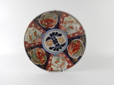 A 19thC Japanese Imari porcelain saucer dish