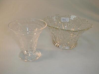 An embossed clear glass Coronation of Elizabeth II bowl