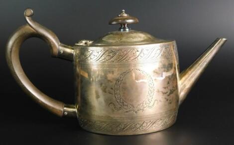 A Victorian silver bachelor's type teapot