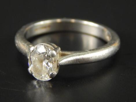 An Asprey platinum diamond solitaire ring