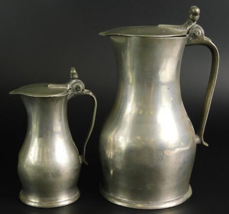 Two mid 18thC Jersey pewter measures