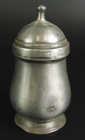 A tulip shaped mid 18thC spice pot