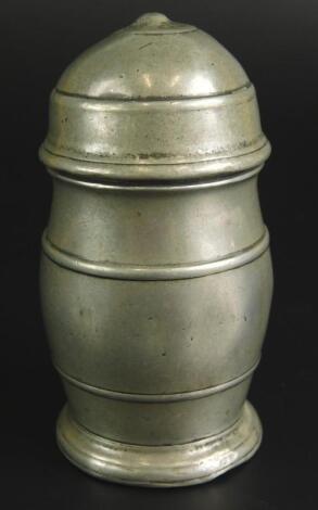 An unusual early 18thC baluster shaped spice pot