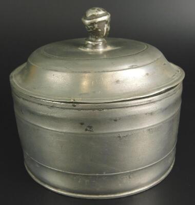 An early 19thC pewter slave head tobacco jar and cover