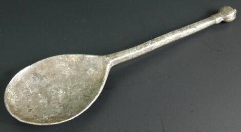 An early to mid 16thC pewter spoon