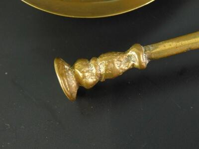 A pair of mid 17thC large latten spoons - 2