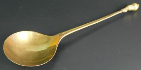 A mid 17thC Moor's Head knop latten spoon