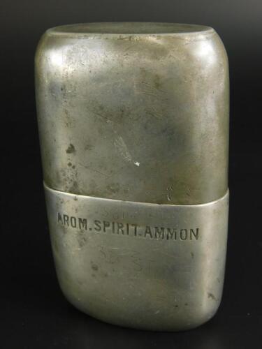 A 19thC small pewter flask