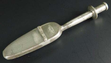 A 19thC pewter castor oil spoon