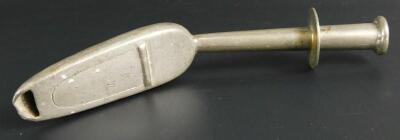 A 19thC pewter castor oil spoon
