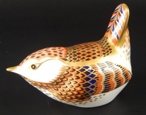 A Royal Crown Derby porcelain model of a small bird