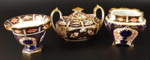 Three items of Royal Crown Derby porcelain